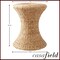 Casafield Hourglass Side Table, Water Hyacinth Round End Table, Boho Woven Wicker Accent for Bedroom, Living Room, Office, Entryway